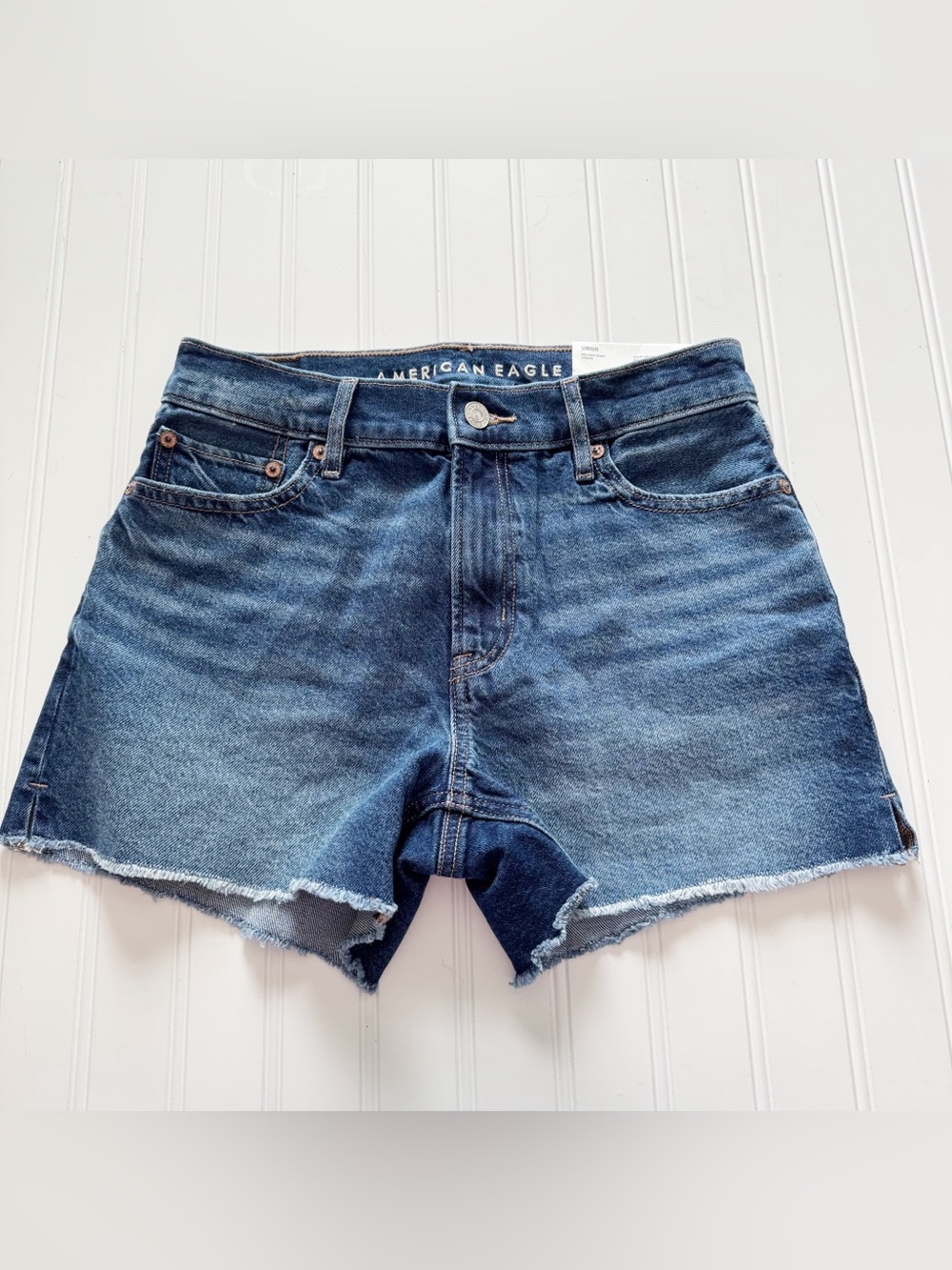 American Eagle Super High Rise Relaxed Jean Shorts - Size 0